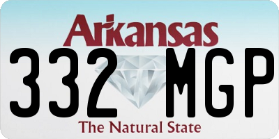 AR license plate 332MGP