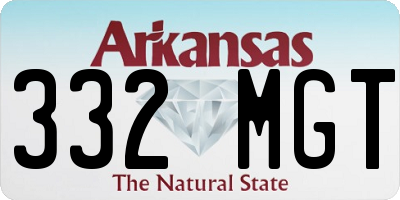 AR license plate 332MGT