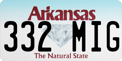 AR license plate 332MIG