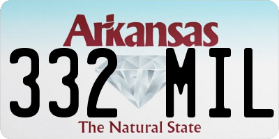 AR license plate 332MIL
