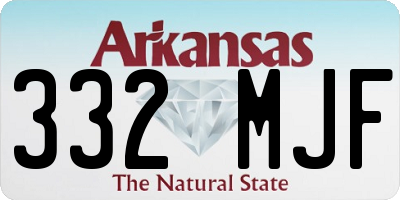 AR license plate 332MJF