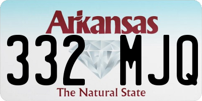 AR license plate 332MJQ
