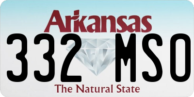 AR license plate 332MSO