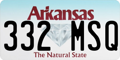 AR license plate 332MSQ