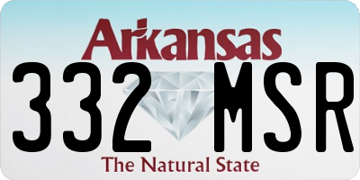 AR license plate 332MSR