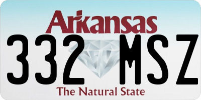 AR license plate 332MSZ