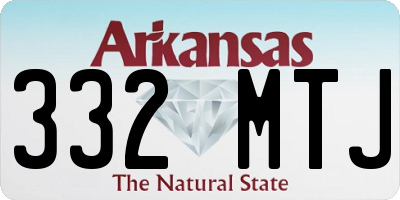 AR license plate 332MTJ