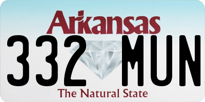 AR license plate 332MUN