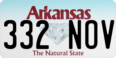 AR license plate 332NOV
