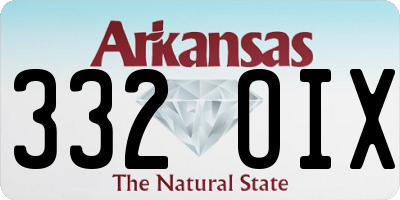 AR license plate 332OIX