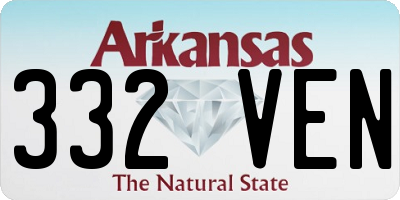 AR license plate 332VEN