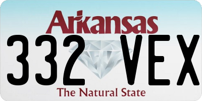 AR license plate 332VEX