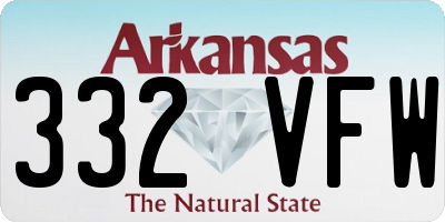 AR license plate 332VFW