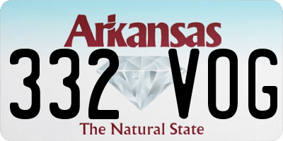 AR license plate 332VOG