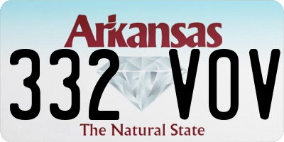 AR license plate 332VOV