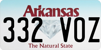 AR license plate 332VOZ