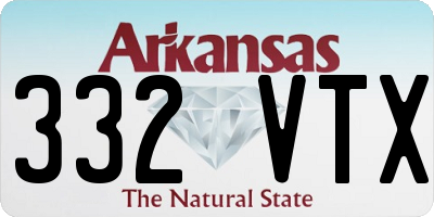AR license plate 332VTX