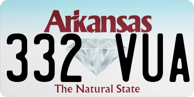 AR license plate 332VUA