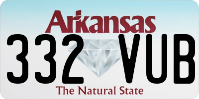 AR license plate 332VUB