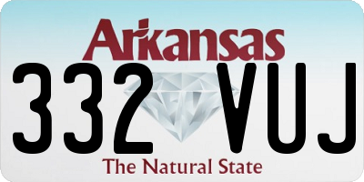 AR license plate 332VUJ