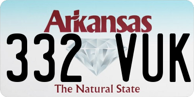 AR license plate 332VUK