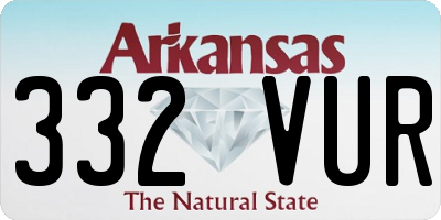 AR license plate 332VUR