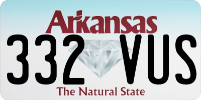 AR license plate 332VUS