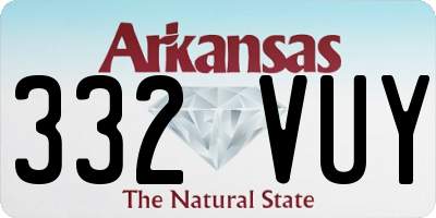 AR license plate 332VUY