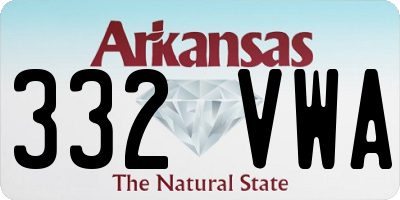 AR license plate 332VWA