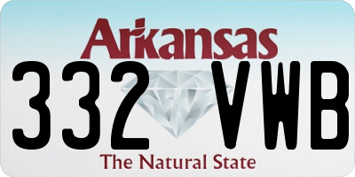 AR license plate 332VWB