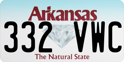 AR license plate 332VWC