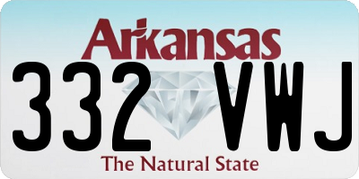 AR license plate 332VWJ