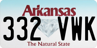 AR license plate 332VWK