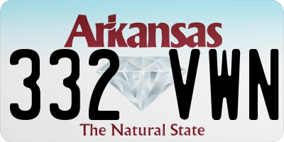 AR license plate 332VWN
