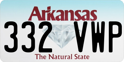 AR license plate 332VWP