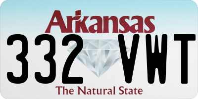 AR license plate 332VWT