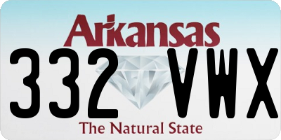 AR license plate 332VWX