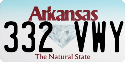 AR license plate 332VWY