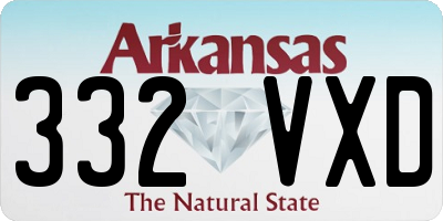 AR license plate 332VXD