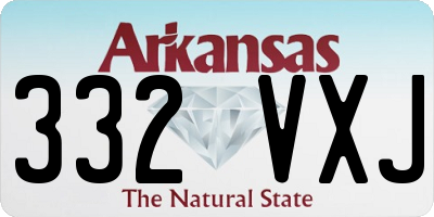 AR license plate 332VXJ