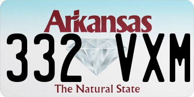AR license plate 332VXM