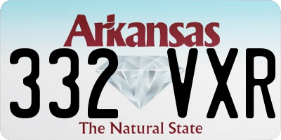 AR license plate 332VXR