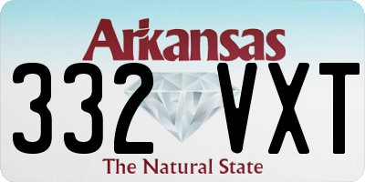 AR license plate 332VXT