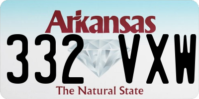 AR license plate 332VXW