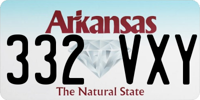 AR license plate 332VXY