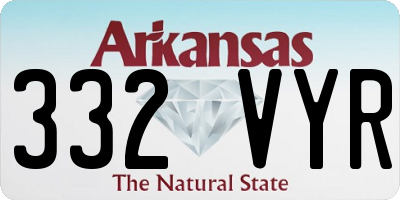 AR license plate 332VYR