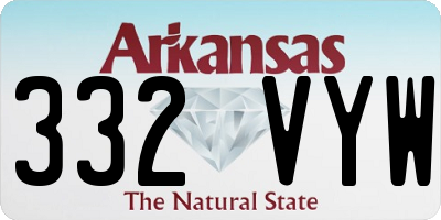 AR license plate 332VYW