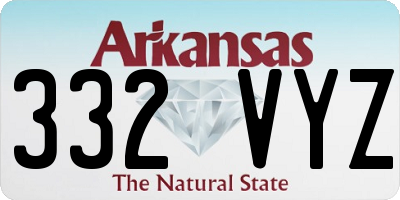 AR license plate 332VYZ