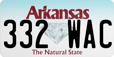 AR license plate 332WAC
