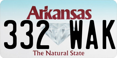 AR license plate 332WAK